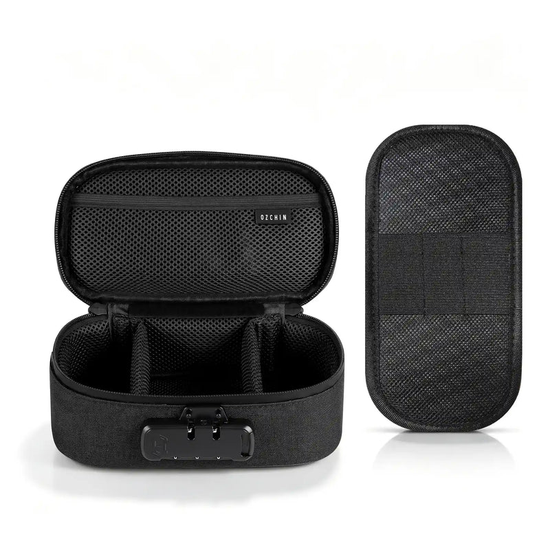 OZCHIN Obrix | Lockable Scent Proof Bag 7.9in Black Full View