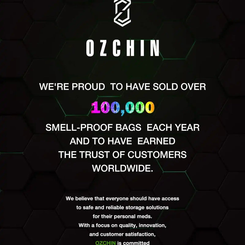 OZCHIN Hard Shell EVA Stash Bag with Lock(M,Grey)