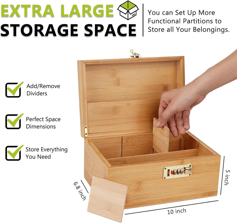 OZCHIN Locking Bamboo Stash Box Kits