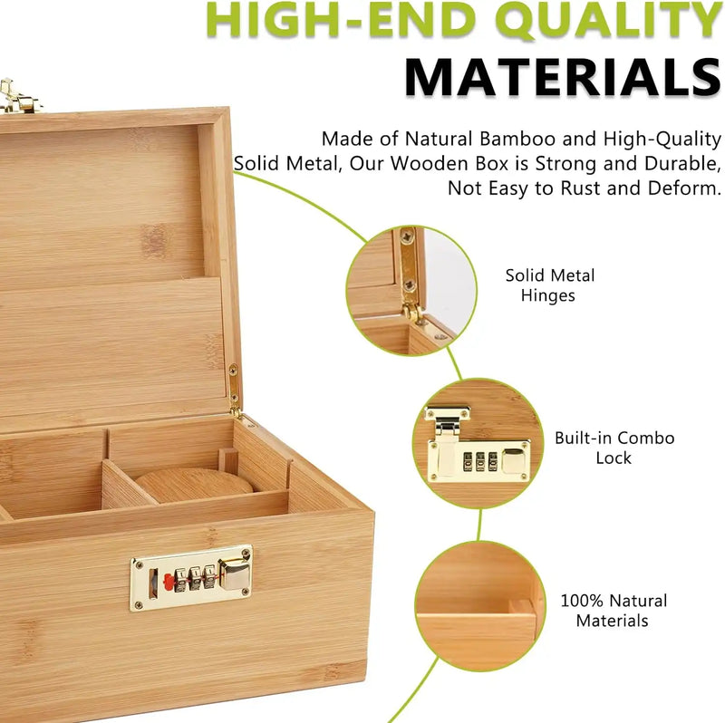 OZCHIN Locking Bamboo Stash Box Kits