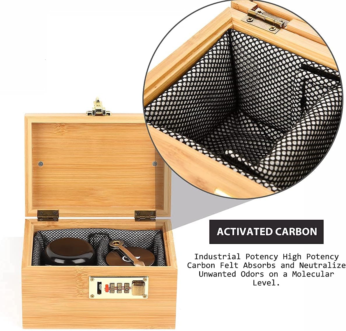 OZCHIN Carbon Fiber Lining Stash Box with Kits Small Lockable