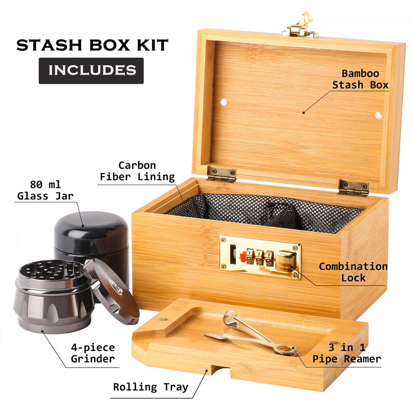 OZCHIN Smell Proof Small Stash Box with Kits