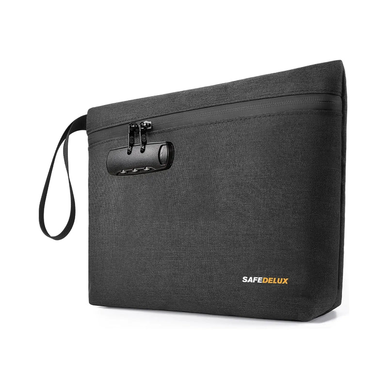 SafeDelux Smell Proof Bag with Combination Lock(Black)