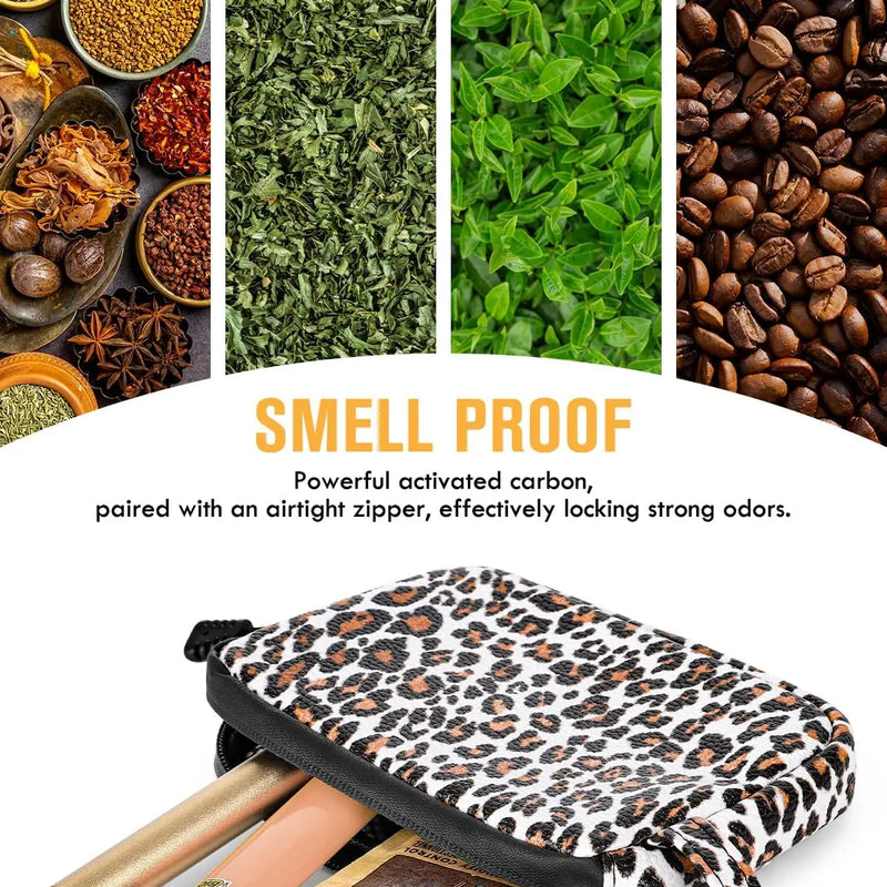 SafeDelux Odorless Bag with Activated Carbon Fiber Liner (Leopard)