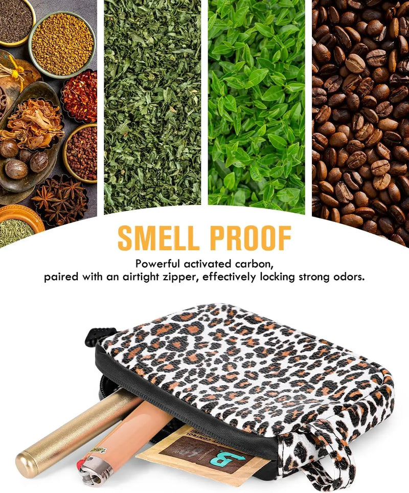 SafeDelux Odorless Bag with Activated Carbon Fiber Liner (Leopard)