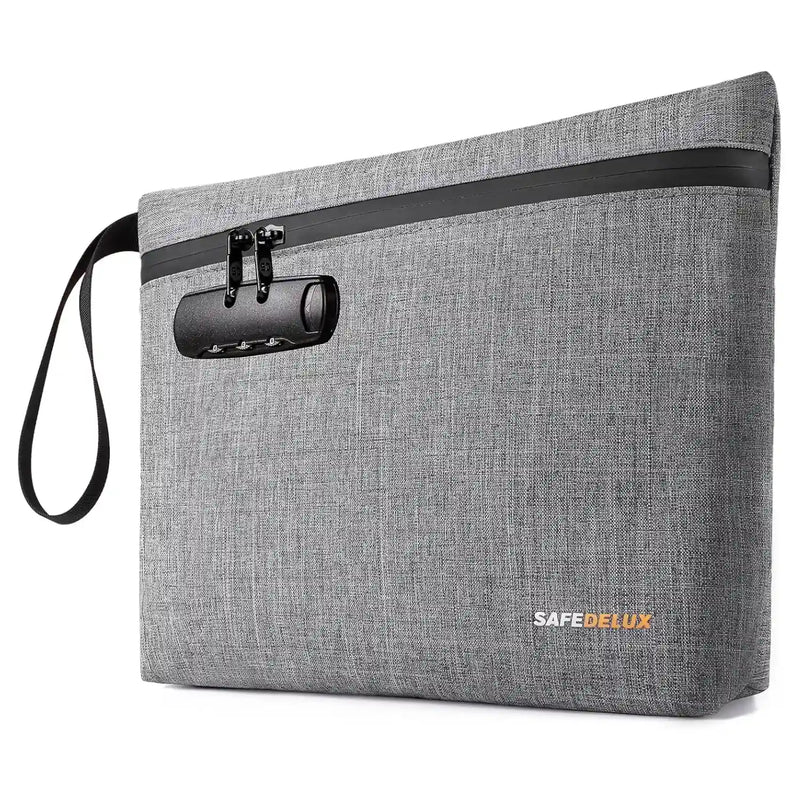 SafeDelux Smell Proof Bag with Combination Lock(Gray)