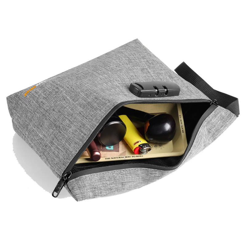 SafeDelux Smell Proof Bag with Combination Lock(Gray with Mylar Bag)