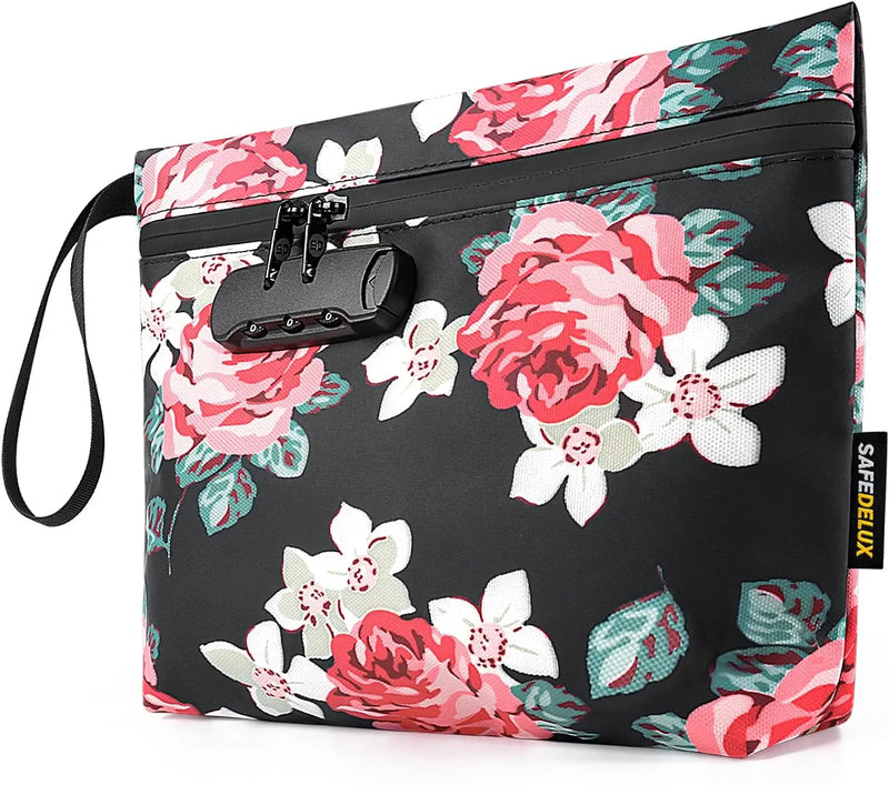 SafeDelux Smell Proof Bag with Combination Lock(Flower)