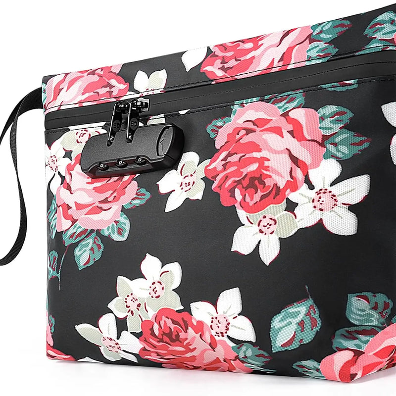 SafeDelux Smell Proof Bag with Combination Lock(Flower)