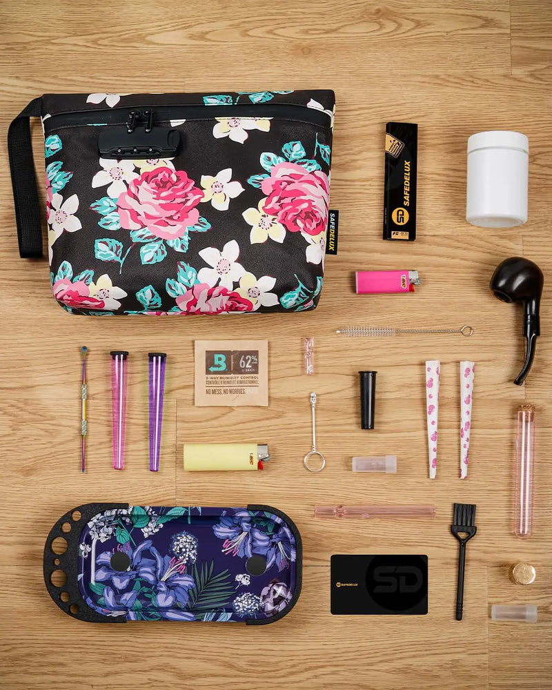 SafeDelux Smell Proof Bag with Combination Lock(Flower)