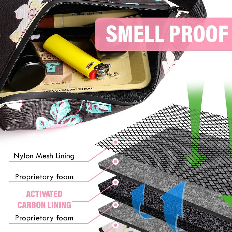 SafeDelux Smell Proof Bag with Combination Lock(Flower)