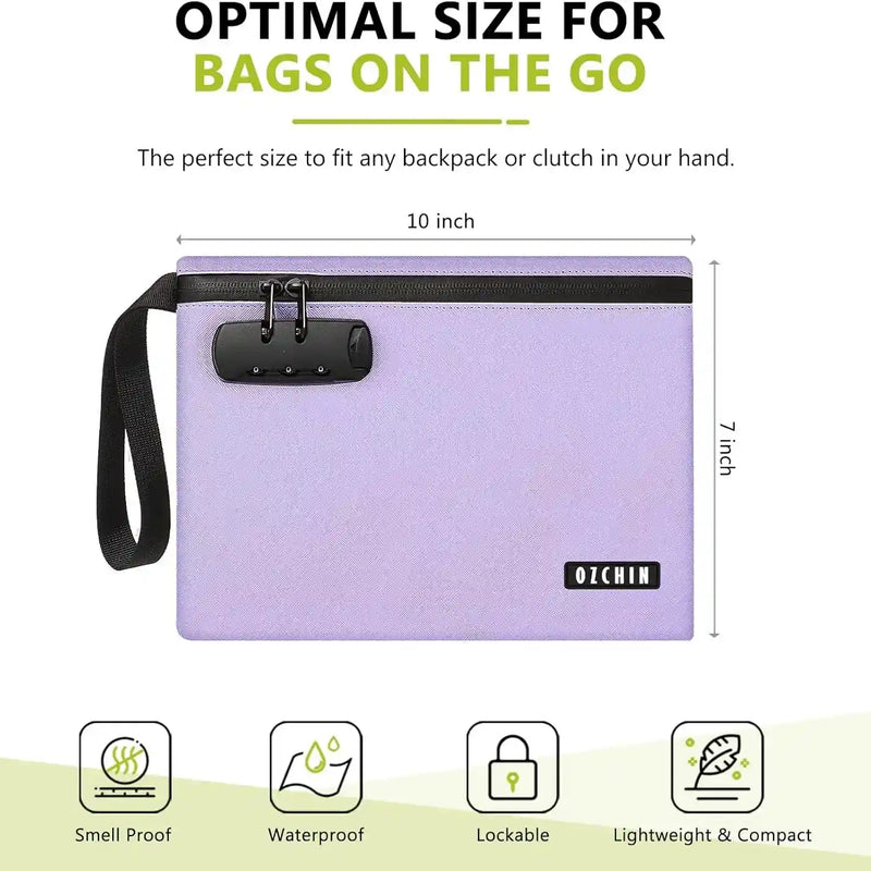 OZCHIN Textured PU Hand Bag with Combination Lock 10*7