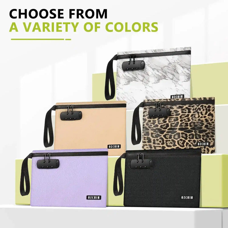 OZCHIN Textured PU Hand Bag with Combination Lock 10*7