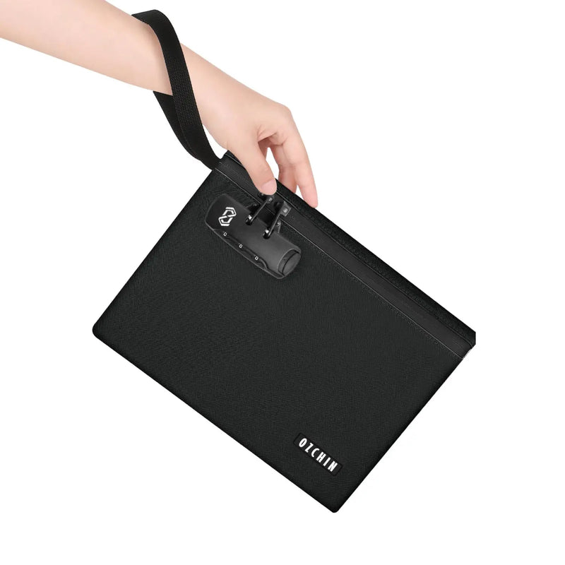 OZCHIN Textured PU Hand Bag with Combination Lock 10*7