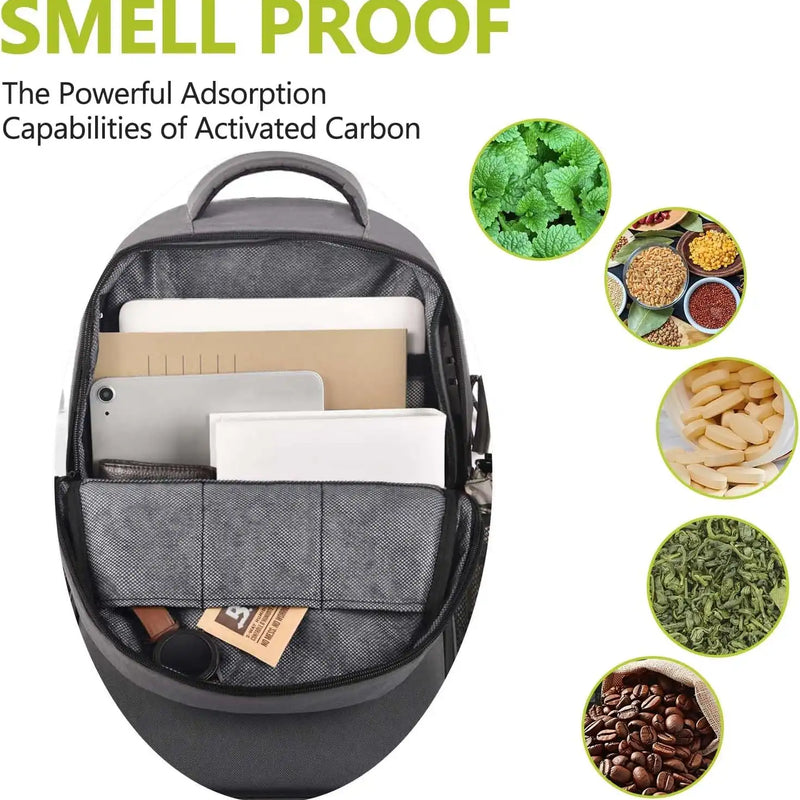 OZCHIN Smell Proof Backpack With Combination Lock(Black)