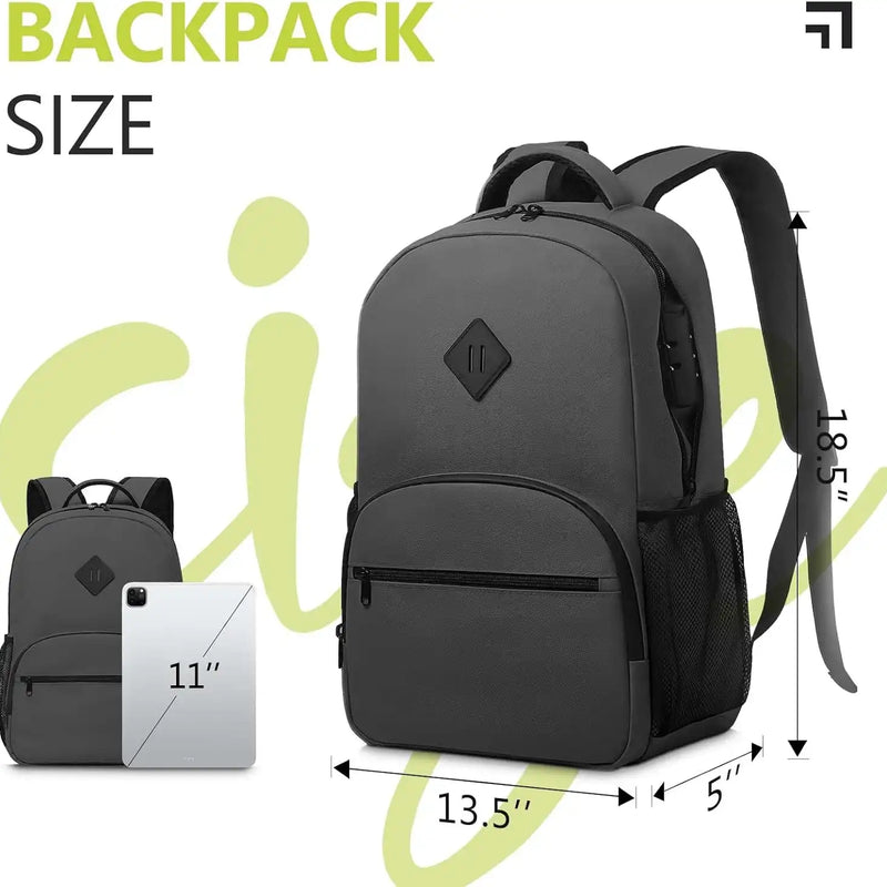 OZCHIN Smell Proof Backpack With Combination Lock(Black)