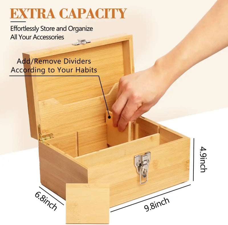 SafeDelux Large Bamboo Box(Burlywood)