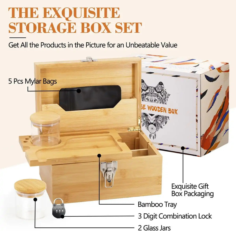 SafeDelux Large Bamboo Box(Burlywood)