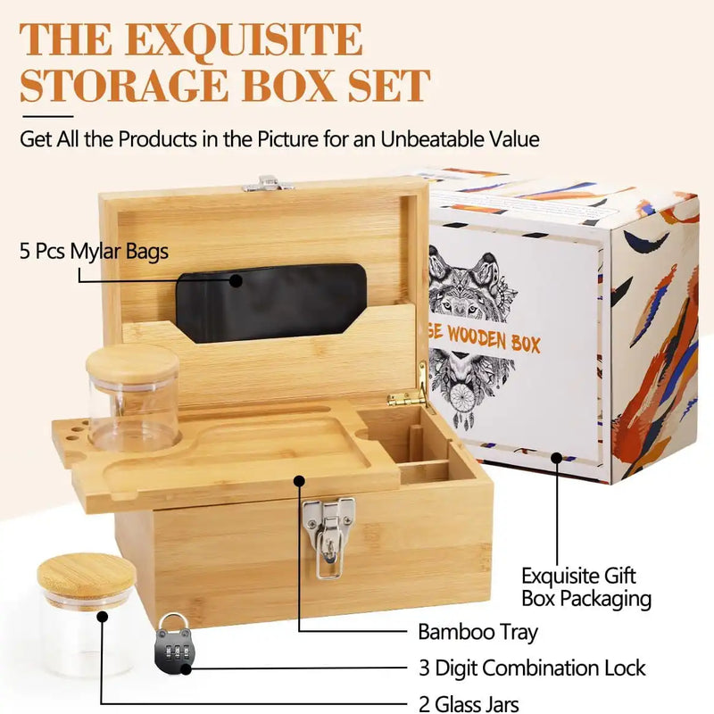 SafeDelux Large Bamboo Box(Burlywood)