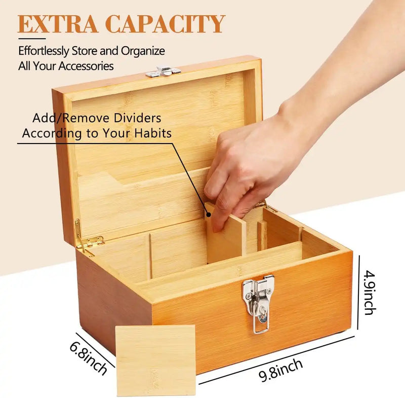 SafeDelux Large Bamboo Box(Brown)