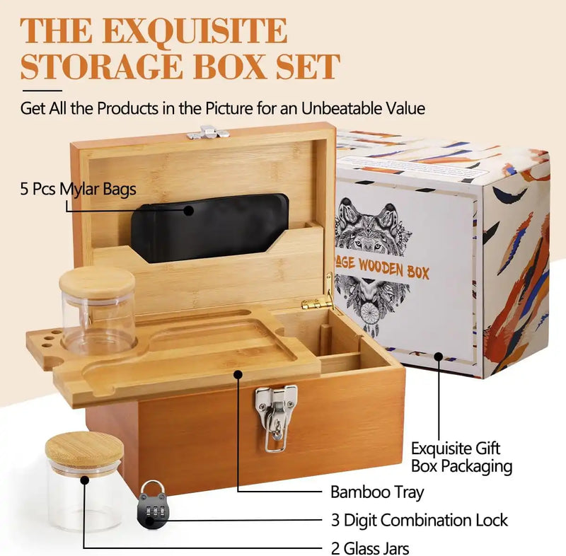 SafeDelux Large Bamboo Box(Brown)