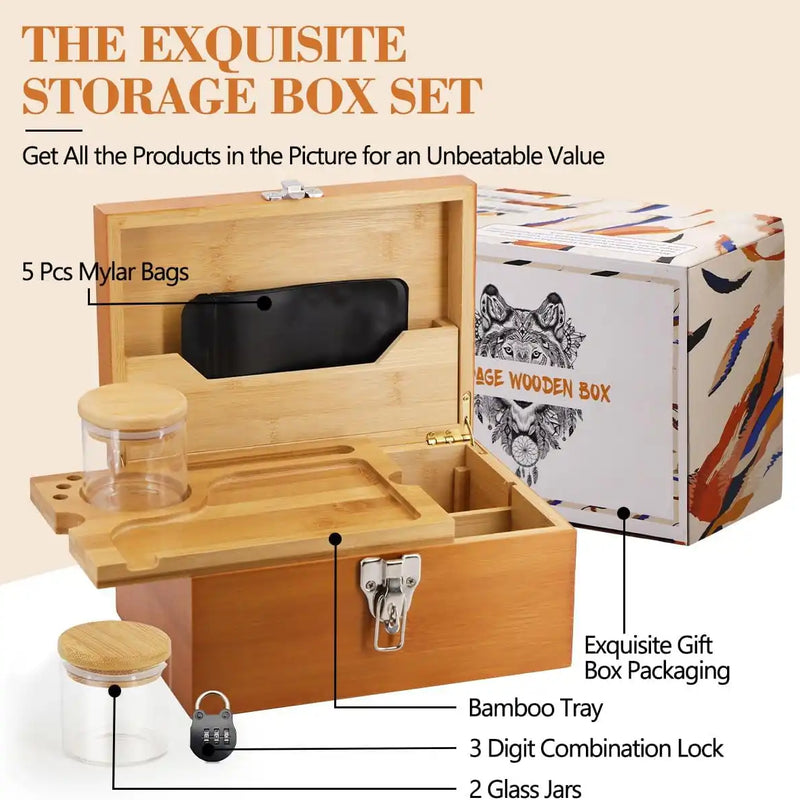 SafeDelux Large Bamboo Box(Brown)