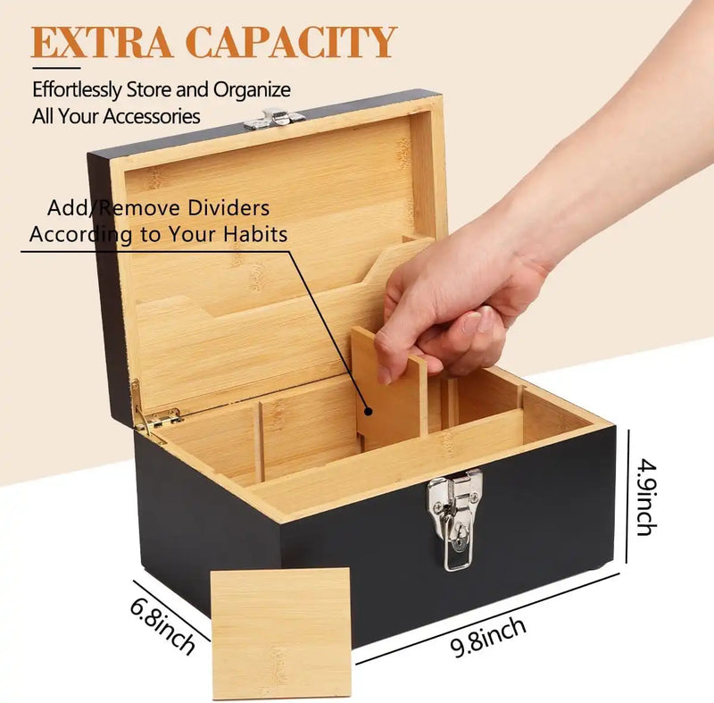 SafeDelux Large Bamboo Box(Black)