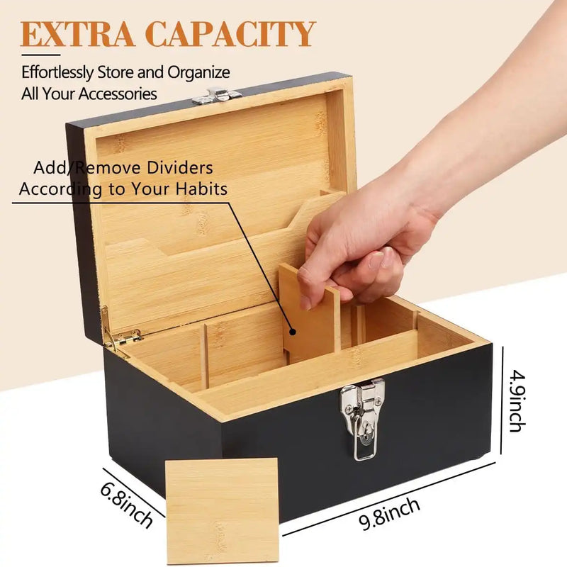 SafeDelux Large Bamboo Box(Black)