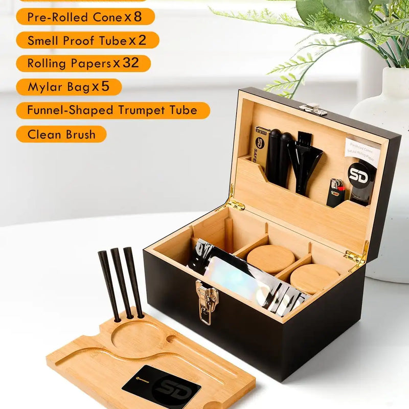 SafeDelux Large Bamboo Box(Black)