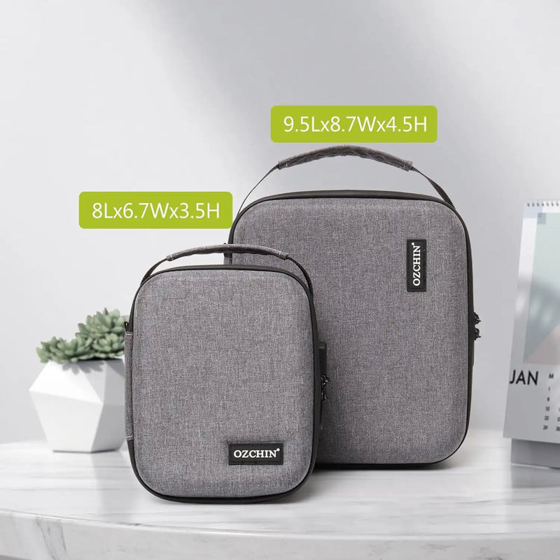 OZCHIN Hard Shell EVA Stash Bag with Lock(L,Grey)