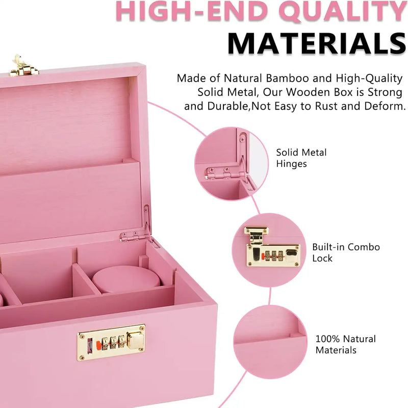 OZCHIN Locking Bamboo Stash Box Kits