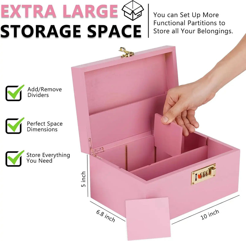 OZCHIN Large Bamboo Box(Pink)