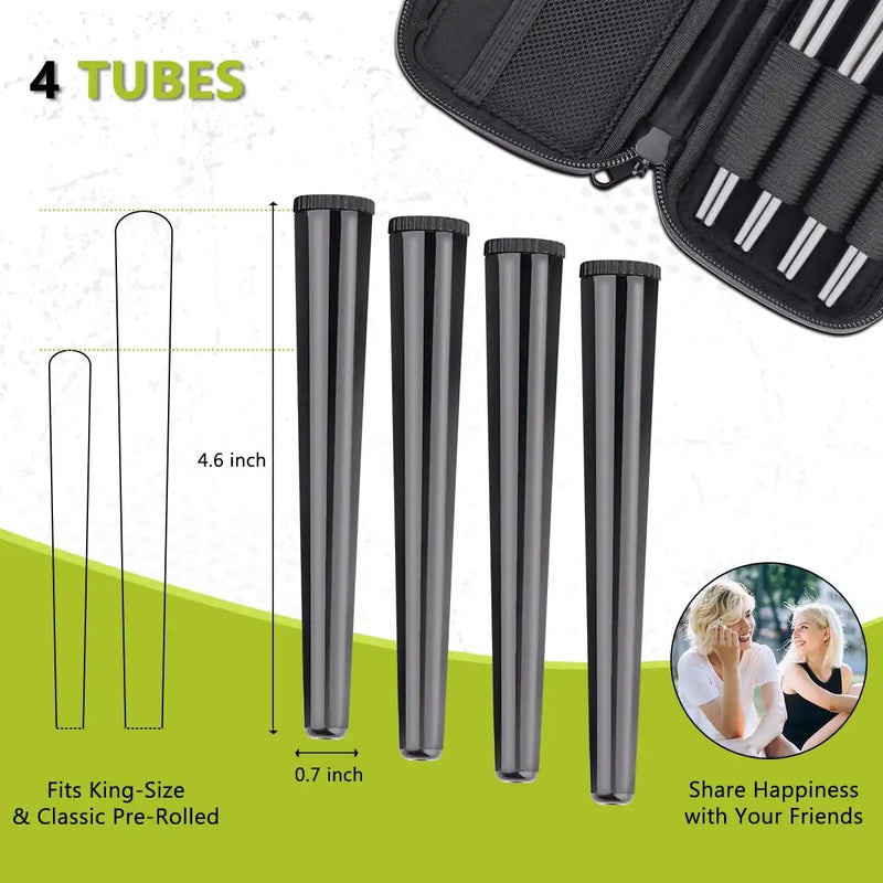 OZCHIN Hard Shell Pouch Kits with 4 Tubes(Black)