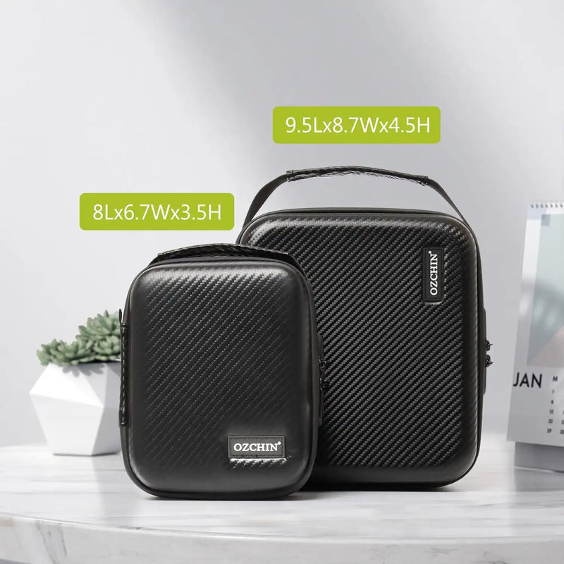 OZCHIN Hard Shell EVA Stash Bag with Lock(L,Black)