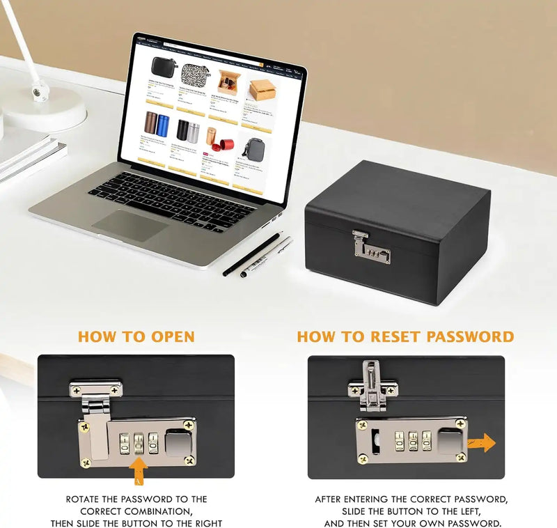 OZCHIN Bamboo Stash Box with Kits(Black)