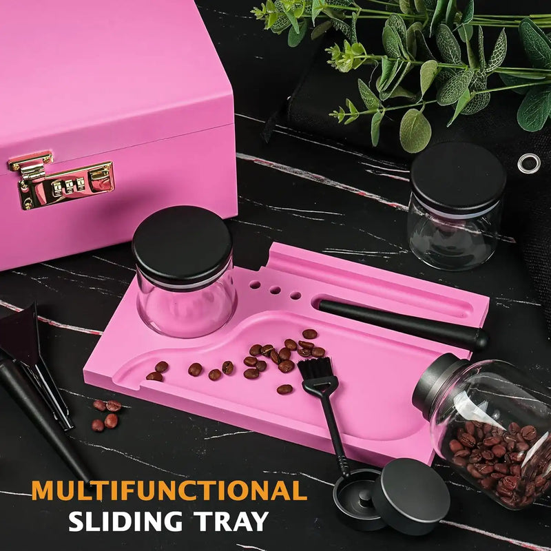 OZCHIN Bamboo Stash Box with Kits (Pink)