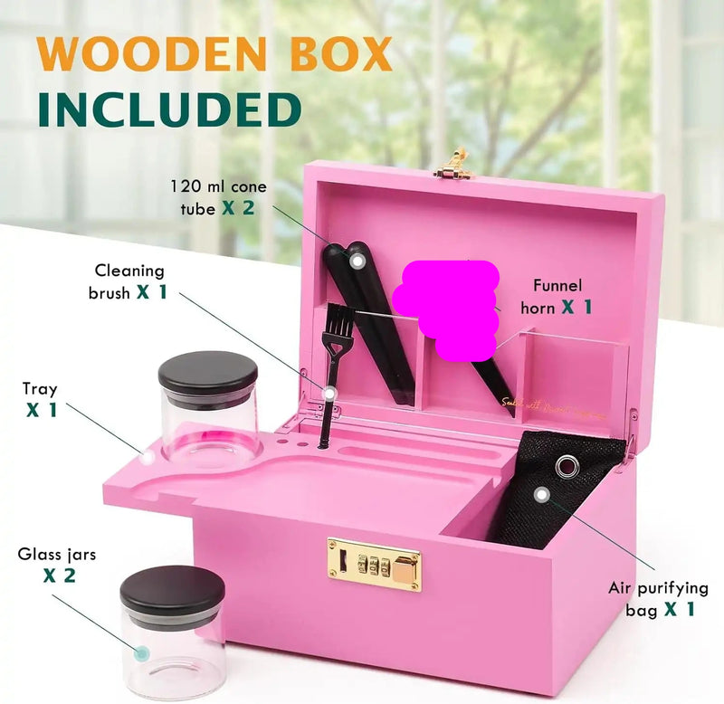 OZCHIN Bamboo Box with Combination Lock Lockable Stash Box Kits