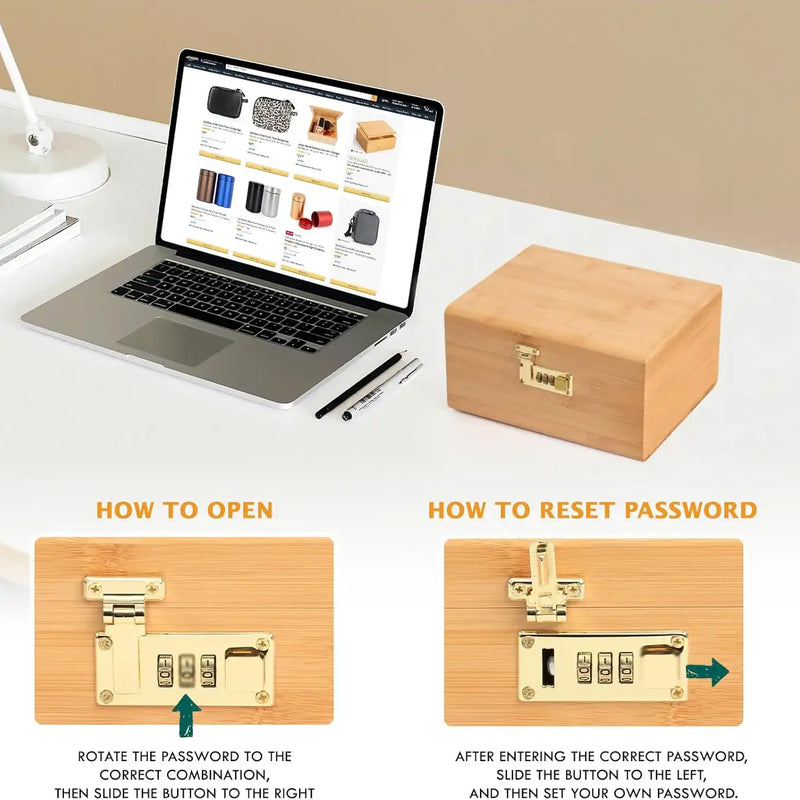 OZCHIN Bamboo Stash Box with Kits(Brown)