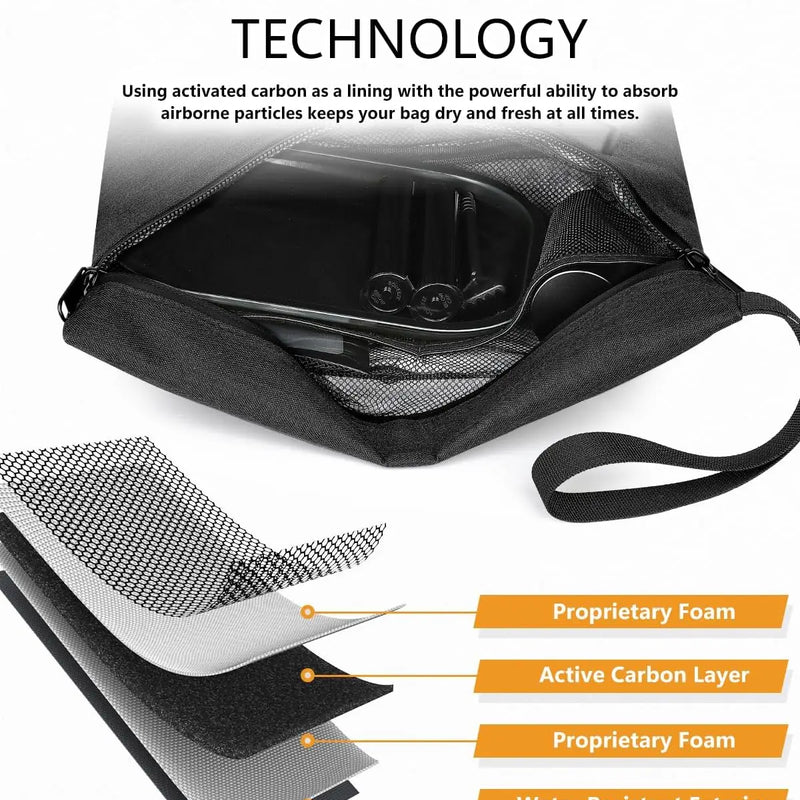 SafeDelux Smell Proof Bag with Combination Lock(Black) with Kits