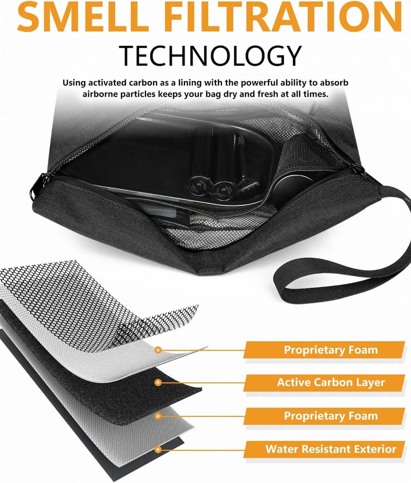 SafeDelux Smell Proof Bag with Combination Lock(Black) with Kits