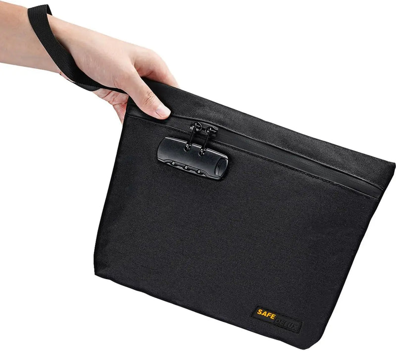 SafeDelux Smell Proof Bag with Combination Lock(Black) with Kits