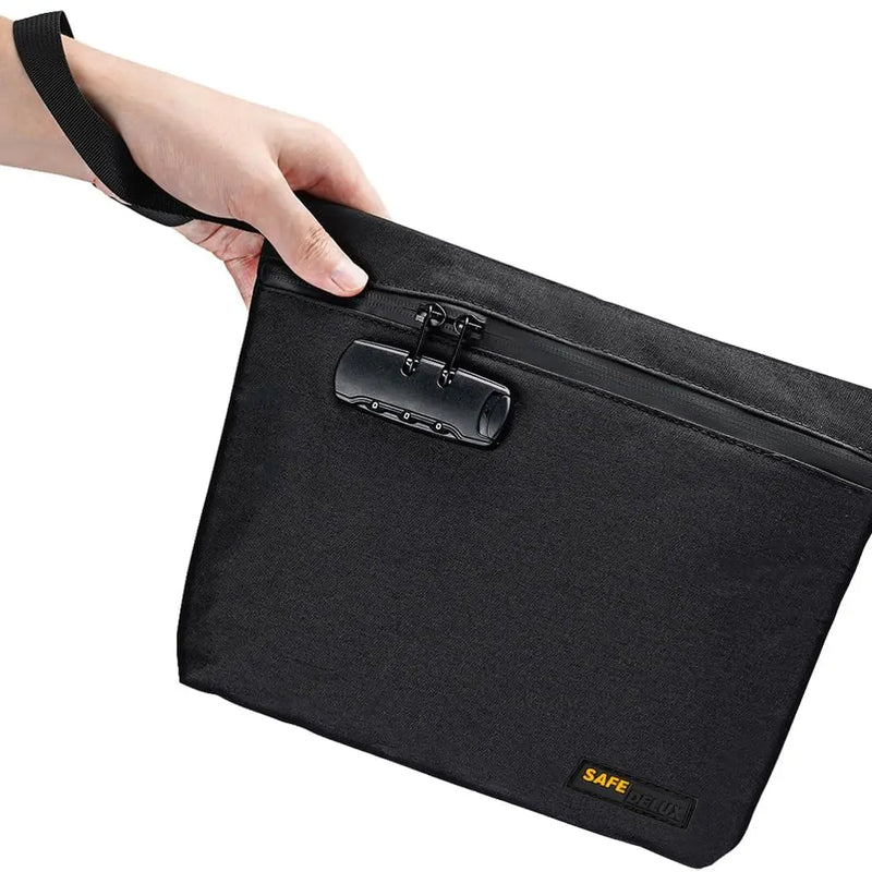 SafeDelux Smell Proof Bag with Combination Lock(Black) with Kits