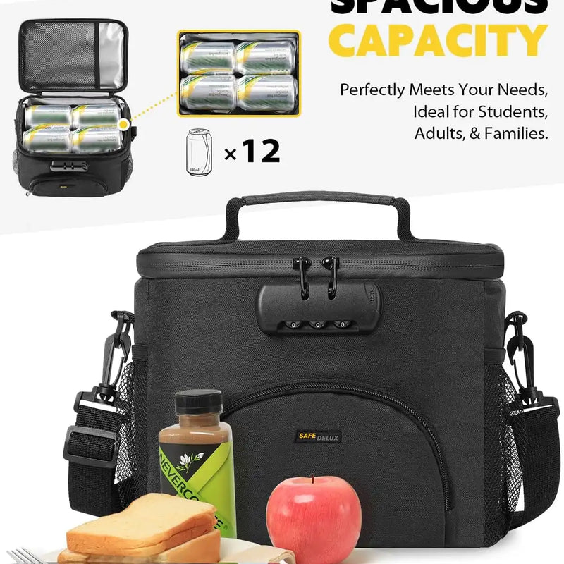 SafeDelux Insulated Lunch Bag(Black)