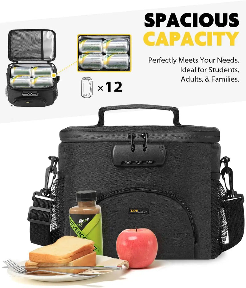 SafeDelux Insulated Lunch Bag(Black)