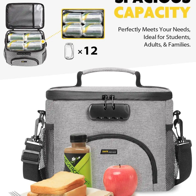 SafeDelux Insulated Lunch Bag(Gray)