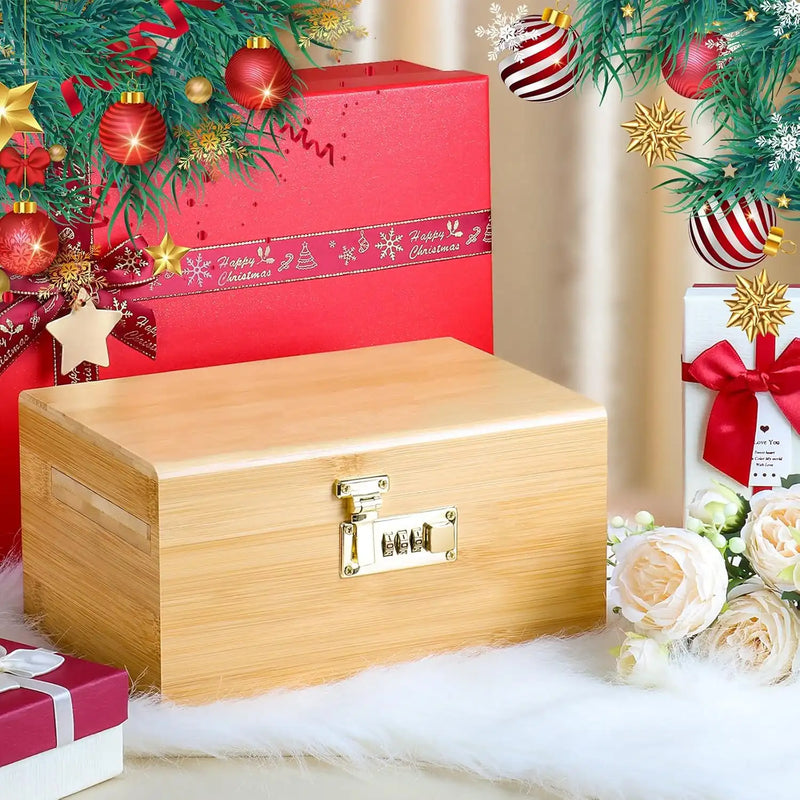 SafeDelux Extra Large Bamboo Stash Box(Brown)