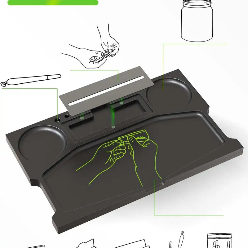 SafeDelux Extra Large Bamboo Stash Box(Black)