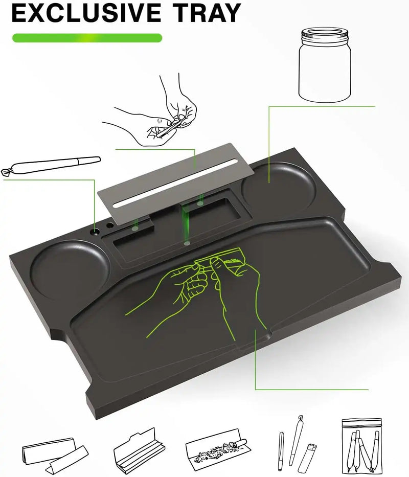 SafeDelux Extra Large Bamboo Stash Box(Black)