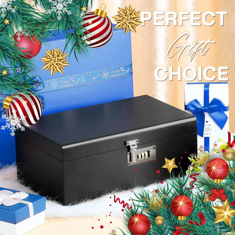 SafeDelux Extra Large Bamboo Stash Box(Black)