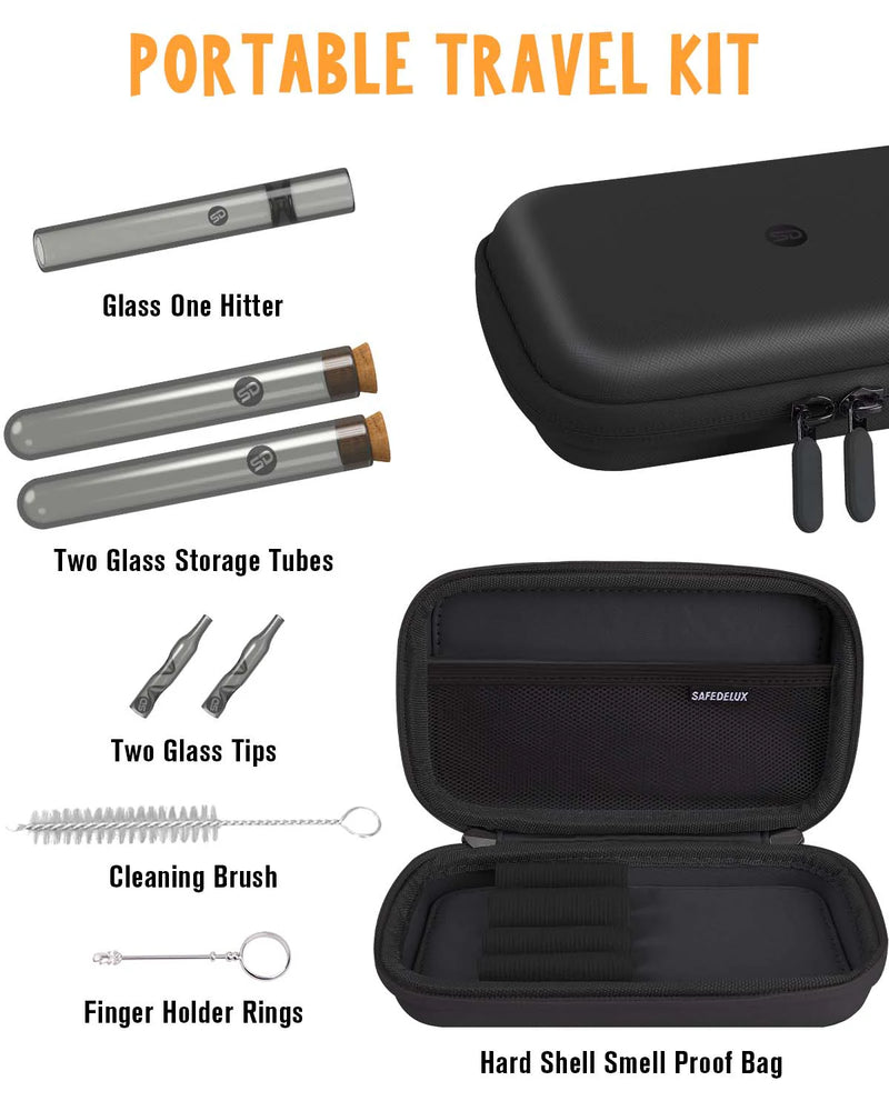 SafeDelux | Hard Shell Smell Proof Pouch Kits 7x4 in | Black Accessories Detail